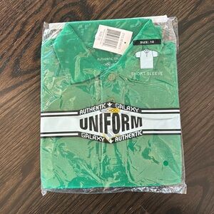 Size 10 Kelly green uniform shirt, NWT